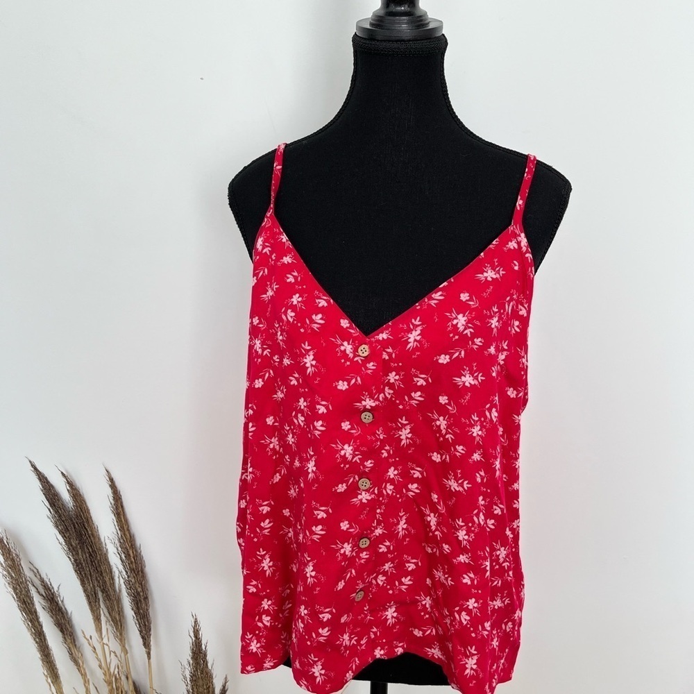 NWT Shwiing Floral pink / Red Women's Top size large - Picture 2 of 5